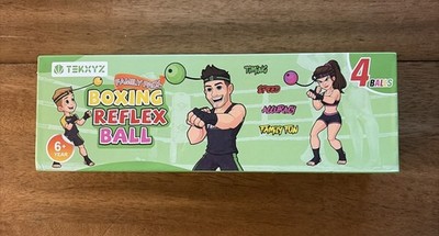 TEKXYZ Boxing Reflex Ball Family Pack 4 Balls 2 Headbands Xtra Cord 3 Levels
