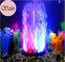 4.92 Inch 12 Leds Fish Tank Light, Bubbler Stone, LED Aquarium Lights, Air Stone