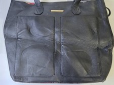 Steve Madden Tote Bag Borsa a tracolla nera vegan in pelle con tasche frontali