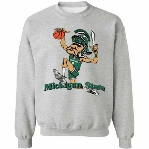 Vintage 90s Michigan Spartans Basketball Crewneck  T- Shirt, Sweatshirt & Hoodie