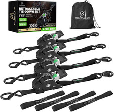 Rhino Usa Retractable Ratchet Straps 4-pack - 1 Inch X 10 Feet 1650lb Break Rhino Usa Retractable Ratchet Straps 4-pack - 1 Inch X 10 Feet 1650lb Break