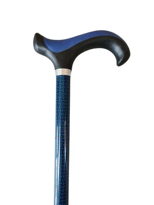 Gehstock Derbygriff höhenverstellbar 76-98 cm Schwarz Blau bis 100 kg - Bild 1 von 4