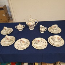 Altes Kaffeeservice Weimar für 6 Personen mit Blümchenmuster