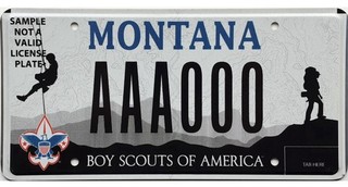 99 CENT SALE Montana BOY SCOUTS OF AMERICA Sample License Plate No Reserve
