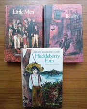 3 BOOKS 1960s~ Golden Illustrated Classic ~Black Beauty SEWELL Little Men ALCOTT
