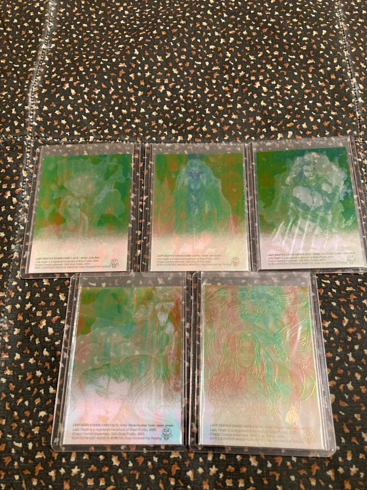 New Lady Death Series 2 Clear Chrome Chase Card Set [5] C1-C5 1995 - Image 2 of 4