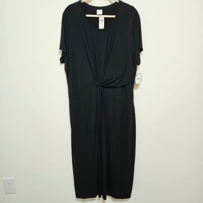 Soma NWT Midi Dress Short Sleeve Shelf Bra Lounge Comfort Black XXL