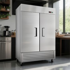 54" Commercial Freezer 49 Cu.ft w/2 Solid Door Reach-In Freezers Stainless Steel