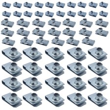 60 Pcs Stainless Steel UClip Nuts Set M6 M8 M10, 304 Grade Speed Clip Fastene...
