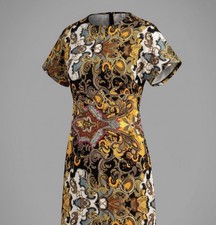 Tiana B SS Baroque Earth Tone Floor Length Women’s 2x Dress Peekaboo Sleeves