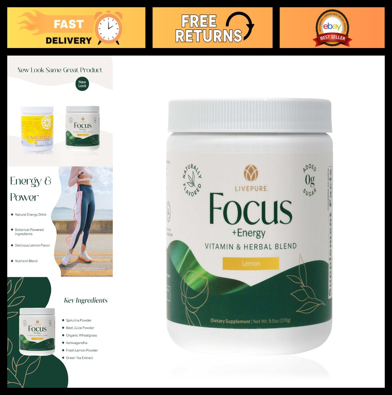 Natural Caffeine Drink Mix | Energy & Focus Booster | Zero S