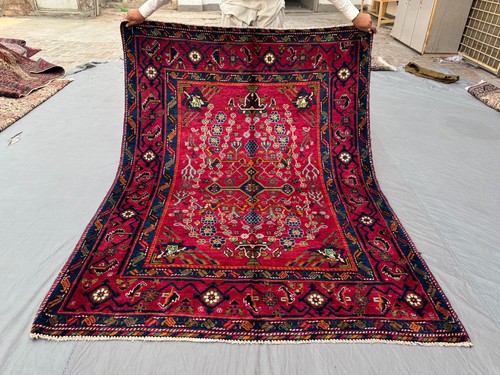 5x7 Antique Turkish Hand-Knotted Area Rug Floral Medallion Decor Living Room Rug
