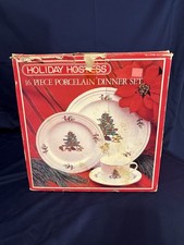 Holiday Hostess 16 Pc Christmas Tree Porcelai...