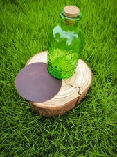 Genuine Leather Round Drink Coasters Extra Dark Brown 4" Wide Set of 2,4,6,8