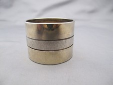 Nice ITALIAN MODERNIST Silverplate NAPKIN RING-Gilded Edges-Textured Center