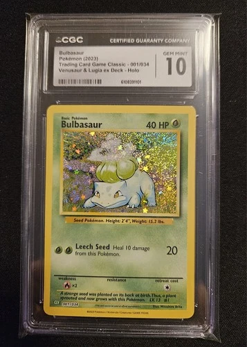 Bulbasaur Trading Card Game Classic 001/034 Holo CGC 10 Gem Mint