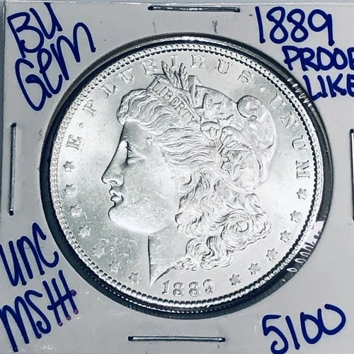 1889 BU UNCIRCULATED MORGAN SILVER DOLLAR AUTHENTIC U.S. MINT FREE SHIPPING 5100