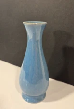 4.5 inch Vintage Marked Rosemeade Pottery Lt Blue Bud Vase! Chipped bottom