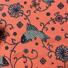 Lee Jofa Oriental Fishes Printed In Uk  118" X 52 