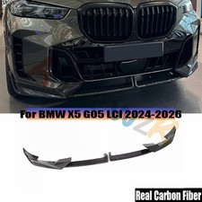 Fit For BMW X5 G05 LCI 2024-2026 Real Carbon Front Bumper Lip Spoiler Splitters