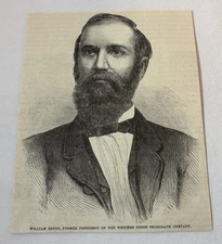 1881 magazine engraving~ WILLIAM ORTON Western Union Telegraph Company