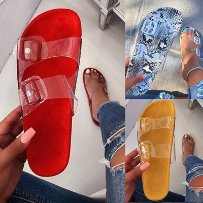 clear perspex flat sandals
