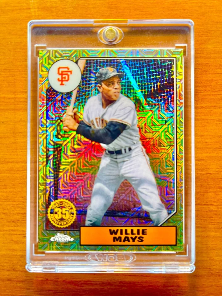 Вилли Мейс РЕДКАЯ ПЕРЕЛИВАЮЩАЯСЯ ИНВЕСТИЦИОННАЯ КАРТА SSP TOPPS ХРОМ ЗАЛ СЛАВЫ КАК НОВАЯ - Изображение 3 из 4