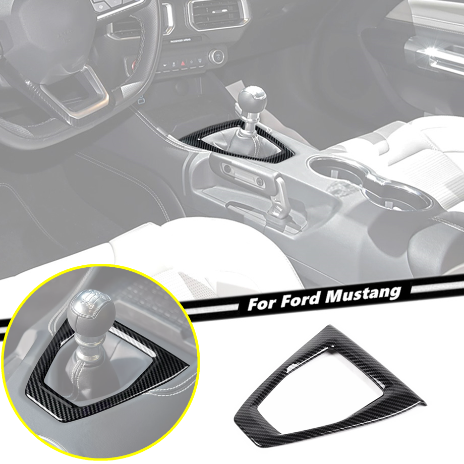 For Ford Mustang MT 2024+ Carbon Fiber Pattern Inner Gear Shift Panel Cover Trim