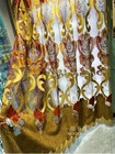 Custom hollowed-out embroidered gold coffee cloth blackout curtain valance C1574