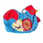 Vintage Rooster Multicolor Patchwork Cotton Oven Mitt Boho Colorful
