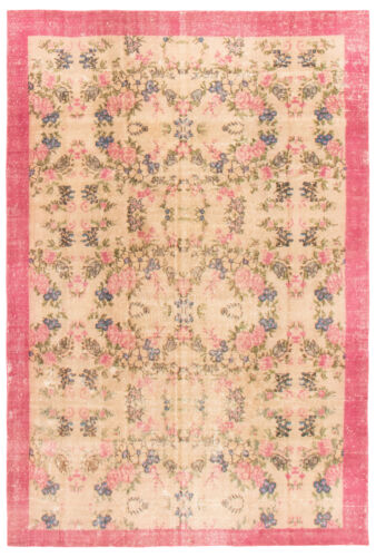Tapis traditionnel vintage noué à la main 6'5" x 9'7" tapis en laine - Photo 1 sur 9