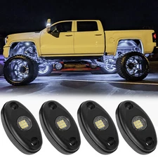 For Chevy Silverado 1500 2500 3500 White 4 X LED Rock Neon Underbody Glow Lights