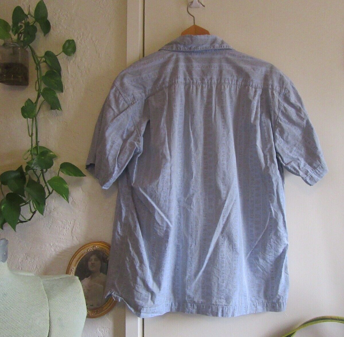 Kavu Blue Green Patterned Button Down Cotton Shor… - image 7