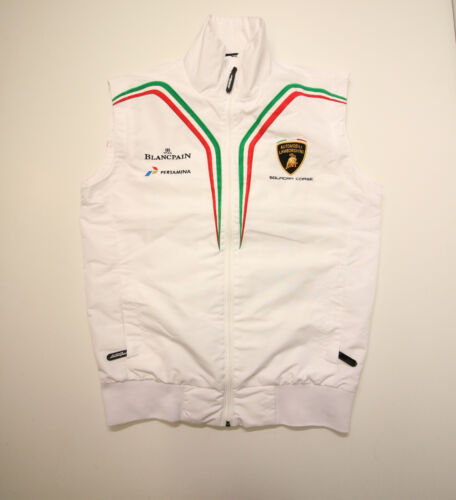 Automobili Lamborghini Squadra Corse Team Vest Mens Small White Embroidered