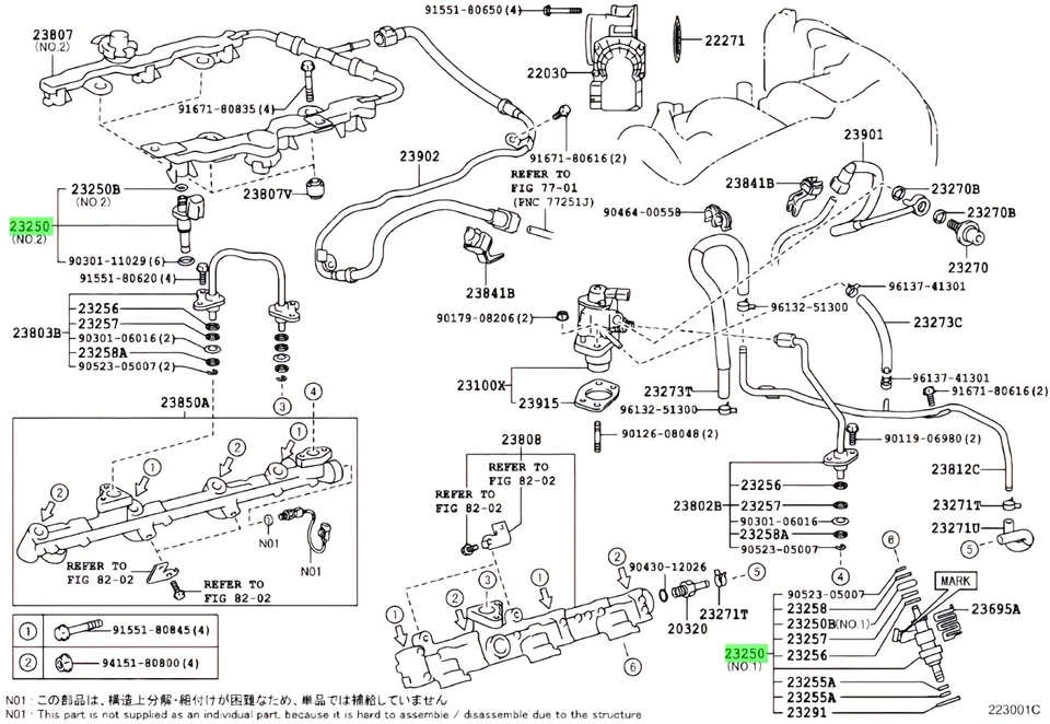 Inyector de combustible original Lexus IS300 IS350 RC300 LS350 GSE21 23209-39155-B0 Foto 2 de 2