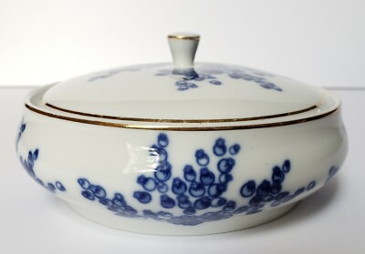 Vintage Hungary Hungarian Porcelain Hollohaza Blue White Floral
