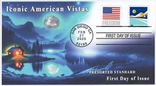 25-032, 2025, Iconic American Vistas, First Day Cover, Standard Postmark, Night