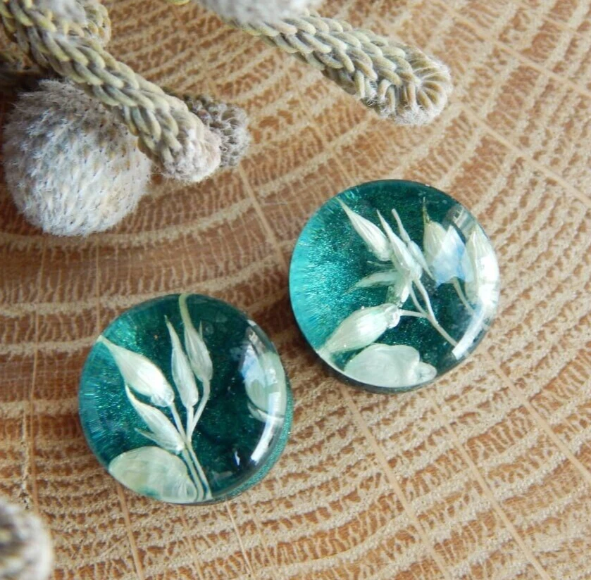 Green Resin plugs and tunnel Millet Nature jewelry Ear piercing gauges 00g 22mm - Image 2 of 4