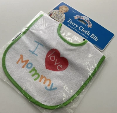 BABY KING Baby Lätzchen I LOVE MUMMY MOM Latz wasserdichte Rückseite neutral Klett