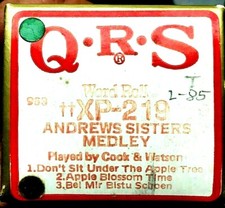 QRS Word Roll ANDREWS SISTERS Medley Cook Watson 3 Song Player Piano Roll XP-219