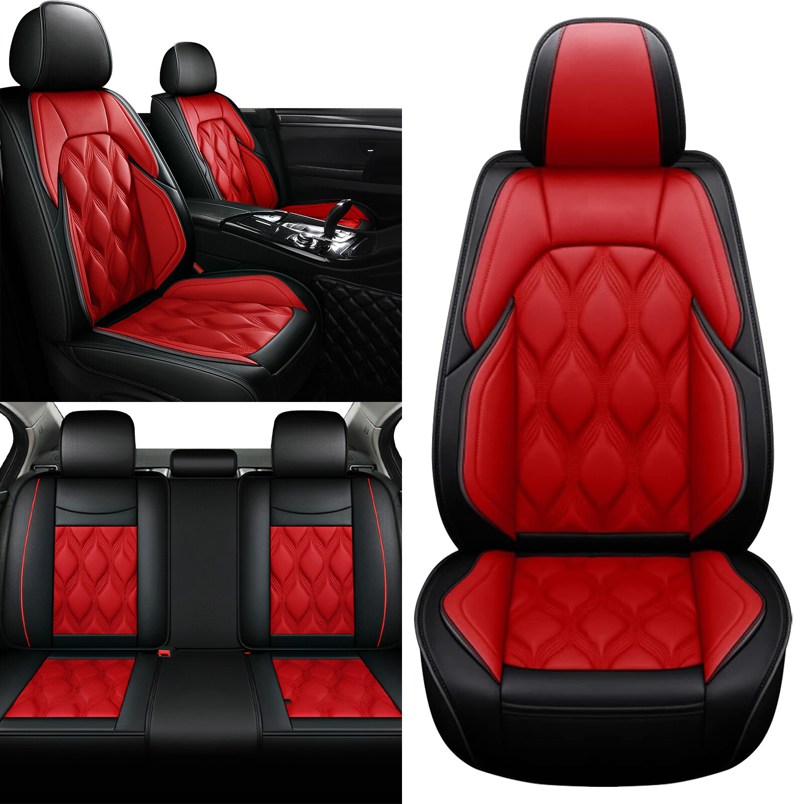 For HYUNDAI Santa Fe 2009-2018 PU Leather Car 5-Seat Cover Full Set Protector
