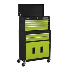 Sealey American Pro Topchest Rollcab Combination 6 Drawer Hi-Vis Green/Grey