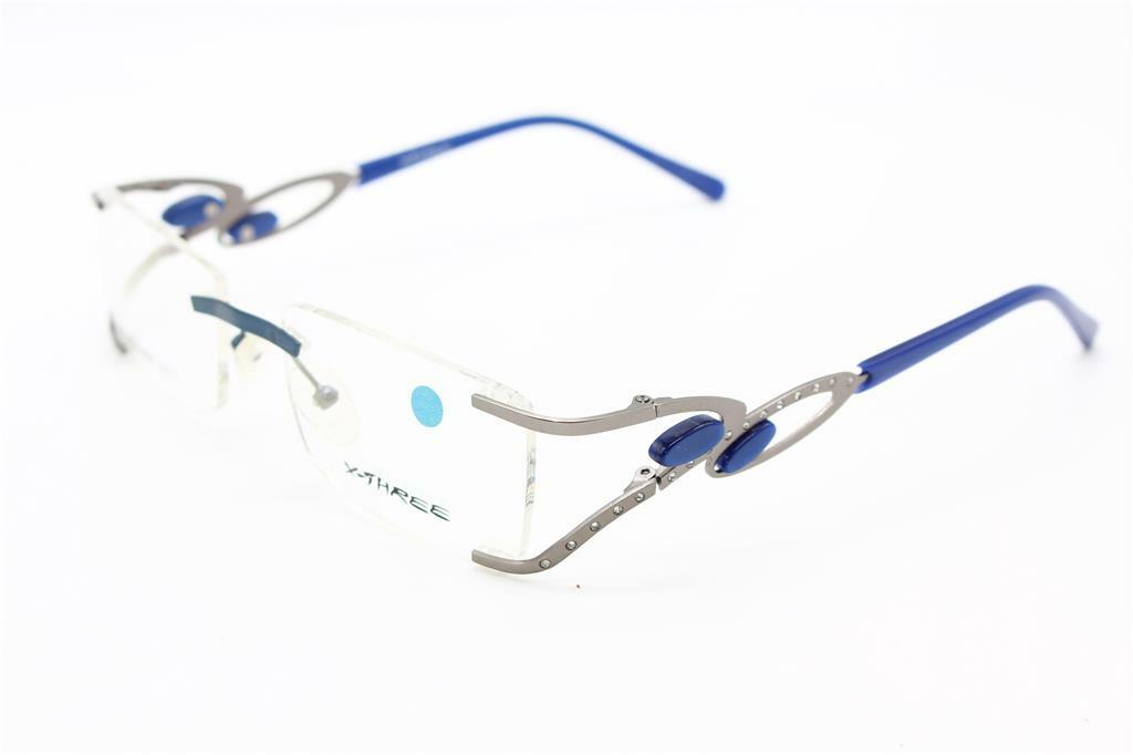 X-THREE MOD. AVOK C3 BLUE BROWN AUTHENTIC FRAMES EYEGLASSES