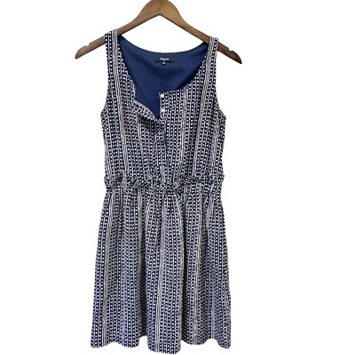 Robe Sans Manches Madewell En Soie à Pois Bleu Et Blanc - Taille S, Parfaite Pour Le Bureau Ou Une Occasion Décontractée - Occasion Très Bon état