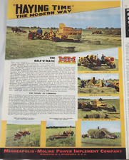1946 Minneapolis Moline power implement company Vintage Ad haying time