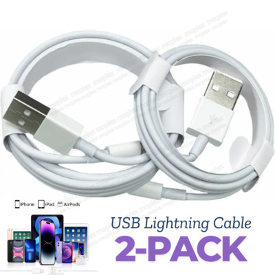 2Pack 3Ft 6Ft USB Cable For Apple iPhone 14 13 12 11 XR 8 7 6 5 XS Charger Cord