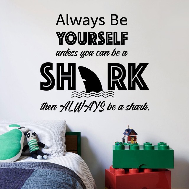 Always Be Shark Baby Babies Quote Wall Sticker Home Room Vinyl Art