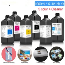 6x1000ml UV Ink With UV Cleaning For Epson P50 T50 L805 L1800 R290 1400 1500W 