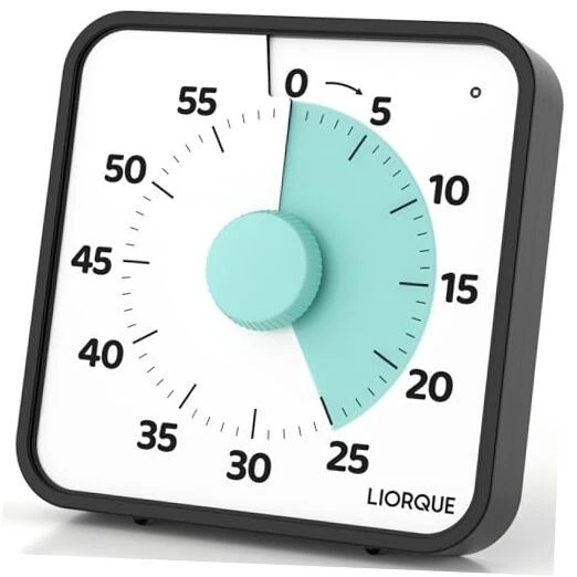 60 Minute Visual Timer for Kids and Adults, Non-Ticking 7.5 Inch Large Green