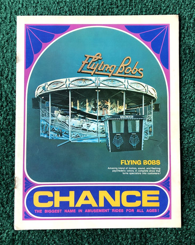ORIG 1972 CHANCE CARNIVAL RIDE BROCHURE FLYING BOBS SKY WHEEL AMUSEMENT CAROUSEL